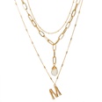 fashion multilayer necklace letter pendant pearl pendant alloy necklacepicture13